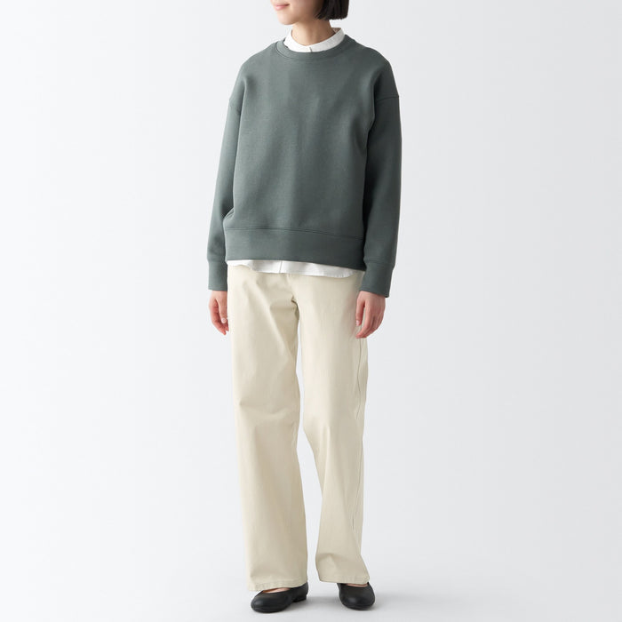 Muji 4-Way Stretch Chino Wide Straight Bukser Dame Hvide | XH0N3J59Q