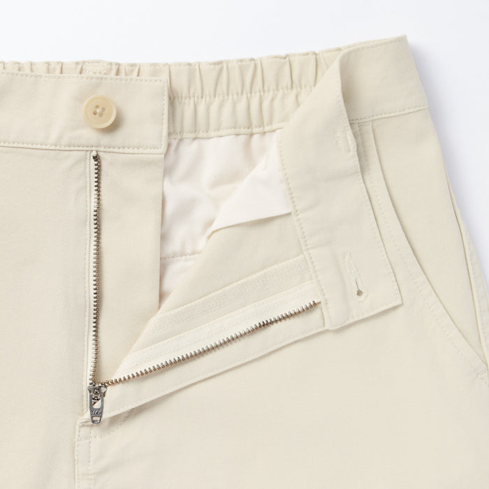Muji 4-Way Stretch Chino Wide Straight Bukser Dame Hvide | XH0N3J59Q
