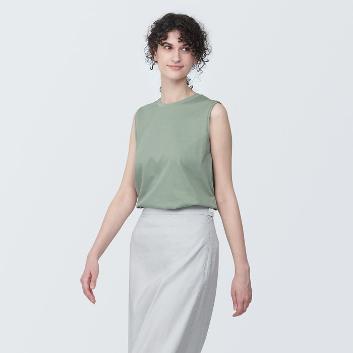 Muji Anti-Sweat Stain Sleeveless T Shirts Dame Grøn | GU8J9O55G