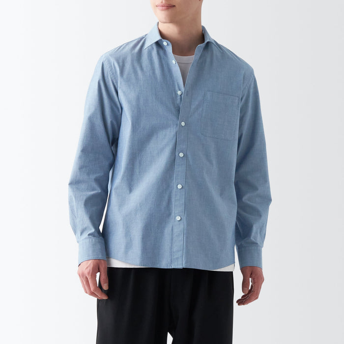 Muji Broad Skjorte Herre Blå | DM3A4E23O