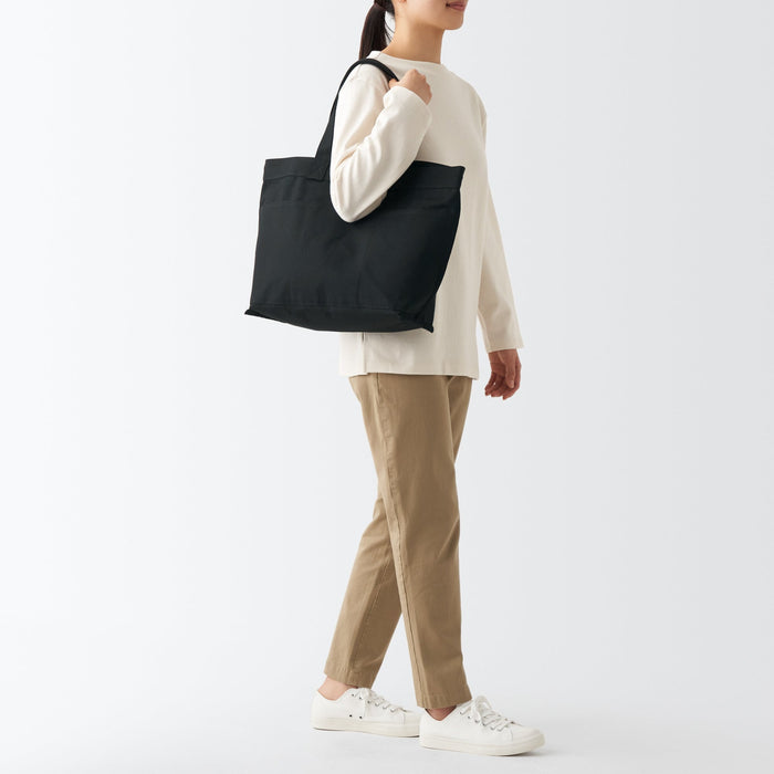 Muji Canvas Wide Muleposer Herre Sort | TN7M9C73D