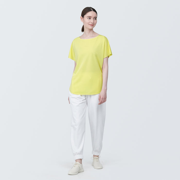 Muji Cool Touch Boat Neck Short Sleeve T Shirts Dame Gul | EC9L6G13A