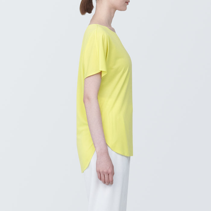 Muji Cool Touch Boat Neck Short Sleeve T Shirts Dame Gul | EC9L6G13A