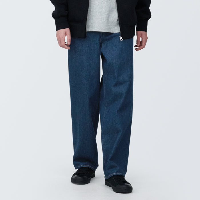 Muji Denim Wide Jeans Herre Blå | QL7J2D50D