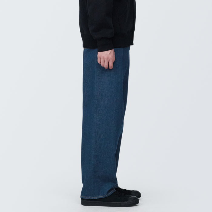 Muji Denim Wide Jeans Herre Blå | QL7J2D50D