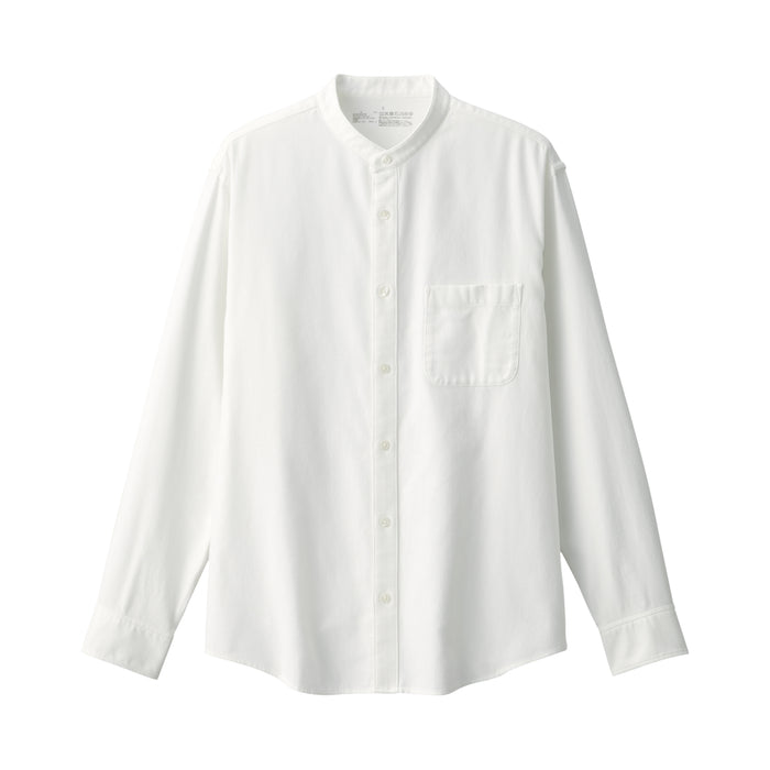 Muji Flannel Stand Collar Long Sleeve Skjorte Herre Hvide | HZ1S1P01X