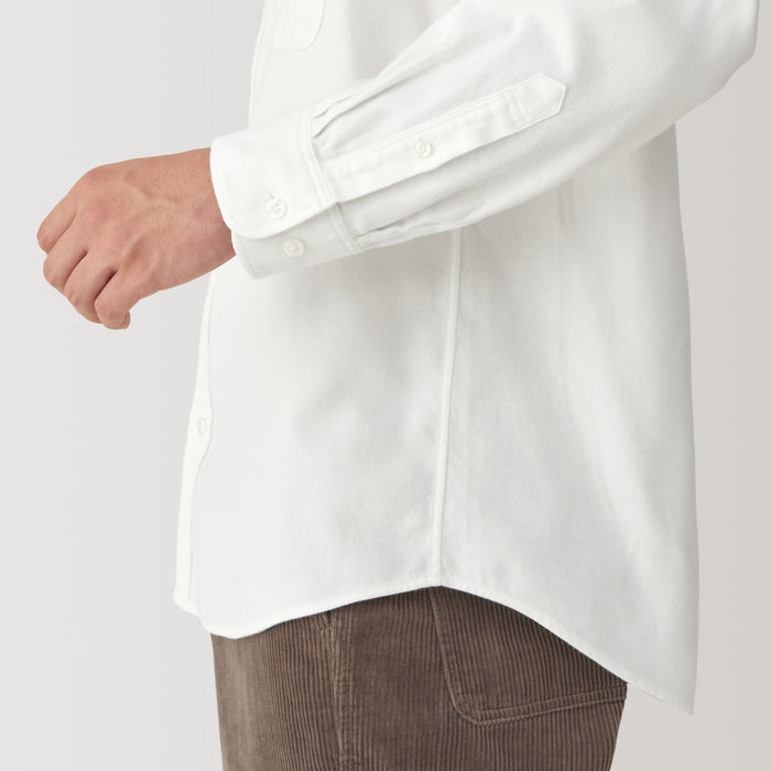 Muji Flannel Stand Collar Long Sleeve Skjorte Herre Hvide | HZ1S1P01X