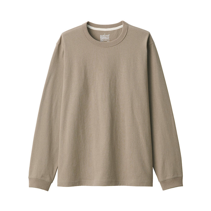 Muji Heavyweight Jersey Long Sleeve T Shirts Herre Beige | TI6M3S57Z