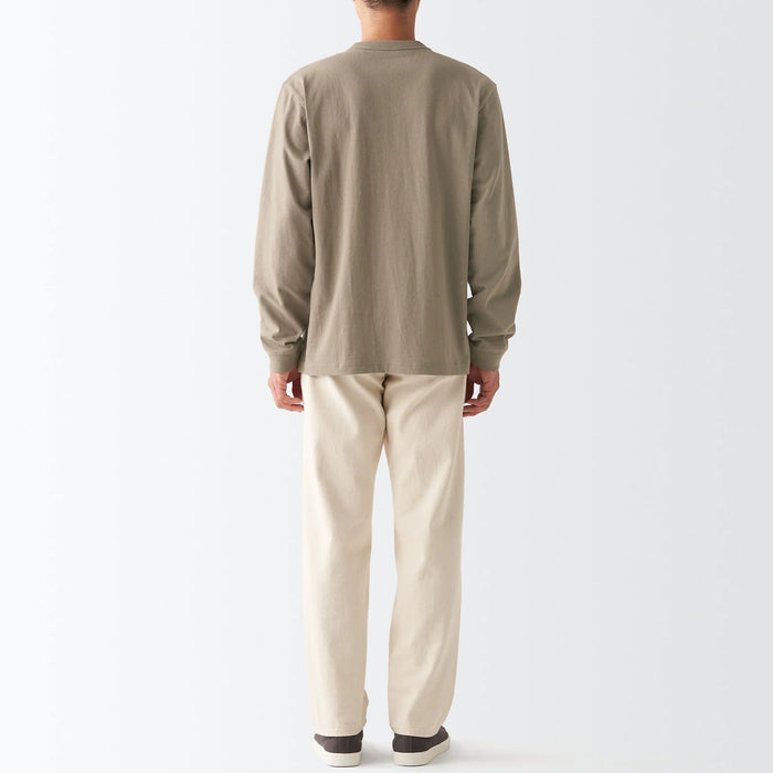Muji Heavyweight Jersey Long Sleeve T Shirts Herre Beige | TI6M3S57Z