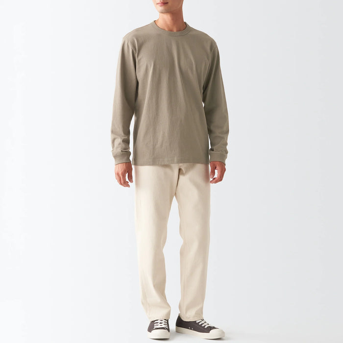 Muji Heavyweight Jersey Long Sleeve T Shirts Herre Beige | TI6M3S57Z