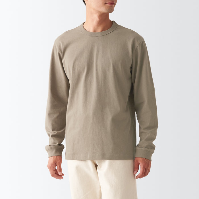 Muji Heavyweight Jersey Long Sleeve T Shirts Herre Beige | TI6M3S57Z