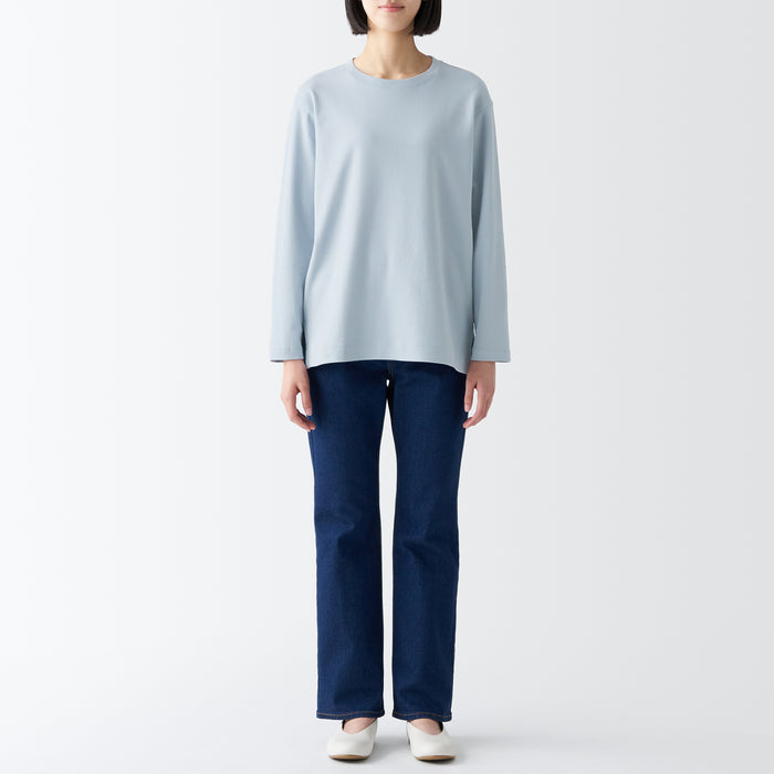Muji Interlock Long Length L/S T Shirts Dame Hvide | UF0P0C69V