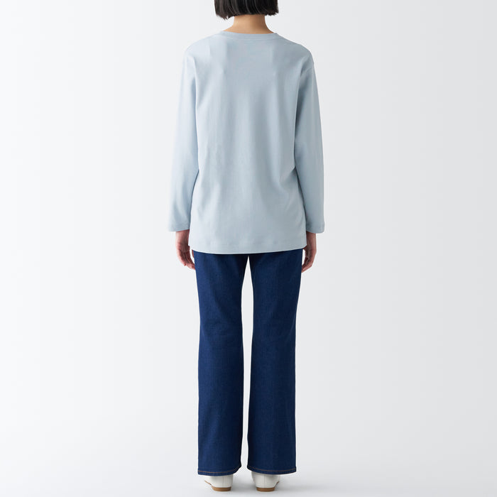 Muji Interlock Long Length L/S T Shirts Dame Hvide | UF0P0C69V