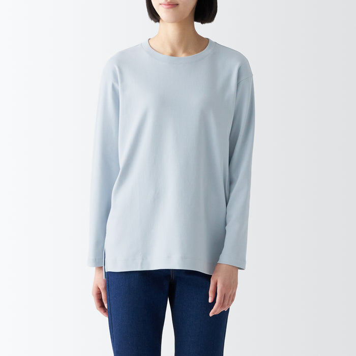 Muji Interlock Long Length L/S T Shirts Dame Hvide | UF0P0C69V