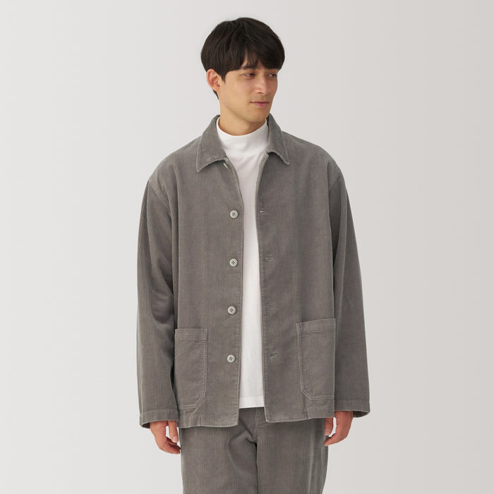Muji Kapok Blend Corduroy Jakker Herre Grå | YP7F2Z13C