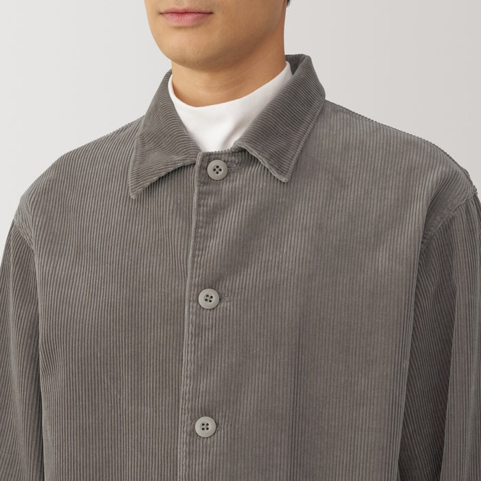Muji Kapok Blend Corduroy Jakker Herre Grå | YP7F2Z13C