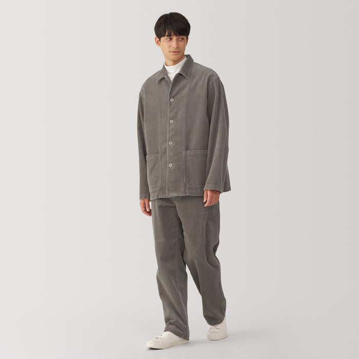 Muji Kapok Blend Corduroy Jakker Herre Grå | YP7F2Z13C