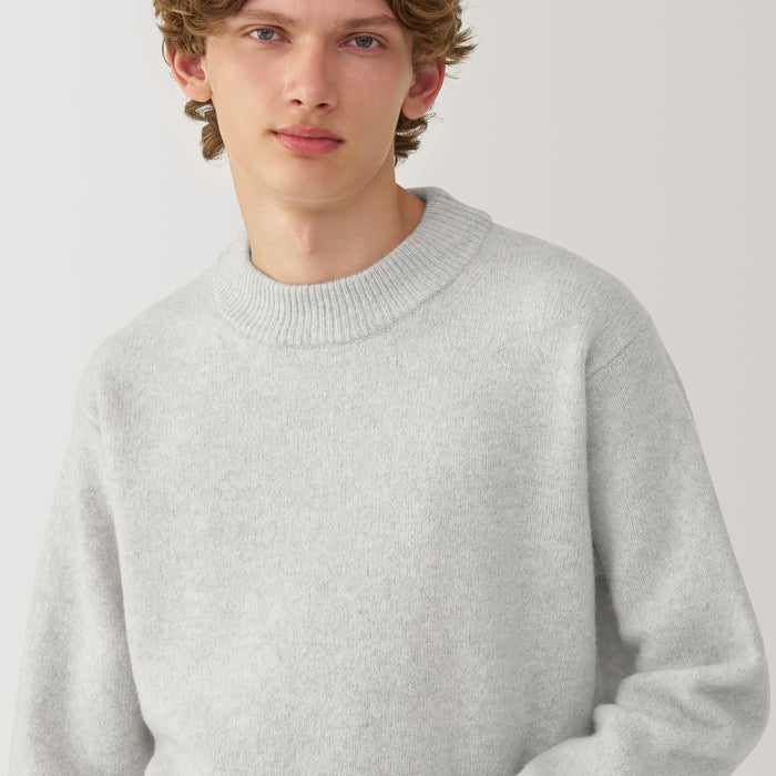 Muji Labo Milled Wool Mock Neck Trøjer Herre Grå | RH6J1H16Z