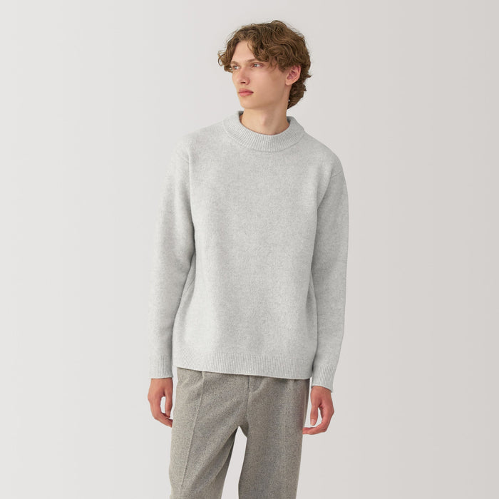 Muji Labo Milled Wool Mock Neck Trøjer Herre Grå | RH6J1H16Z