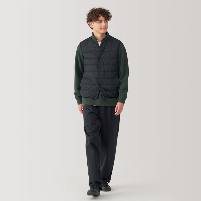 Muji Lightweight Down Collarless Vest Herre Sort | DX6D8G16X