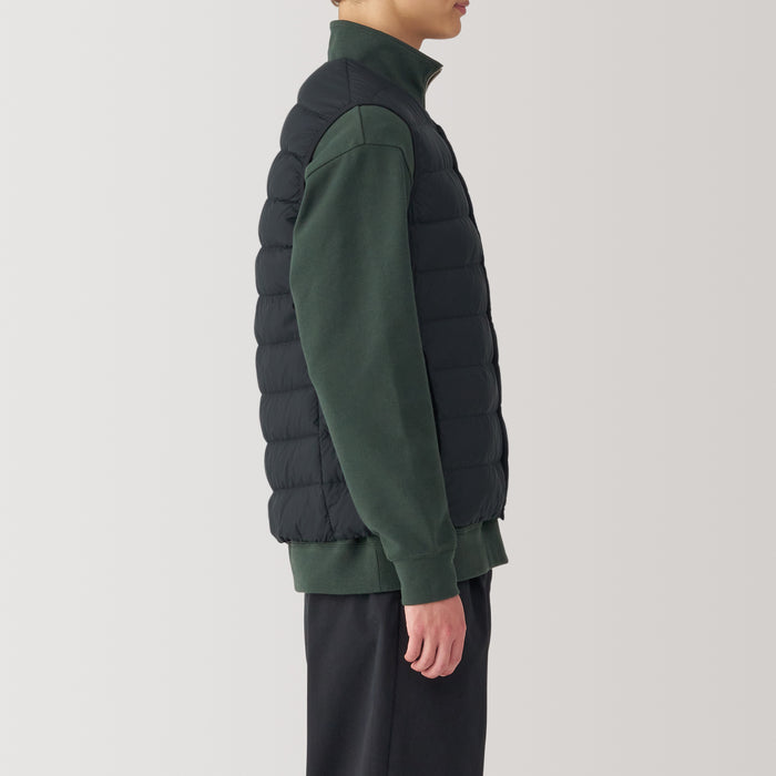 Muji Lightweight Down Collarless Vest Herre Sort | DX6D8G16X