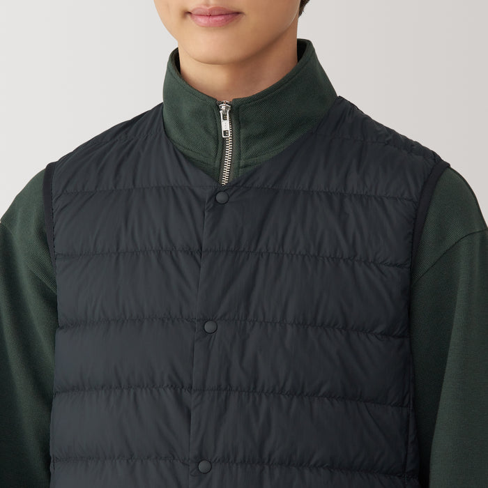 Muji Lightweight Down Collarless Vest Herre Sort | DX6D8G16X