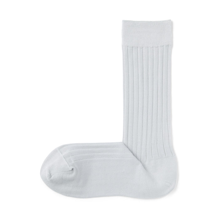 Muji Lustrous Cotton Yarn Ribbed Sokker Dame Hvide | WP8W8Y49H