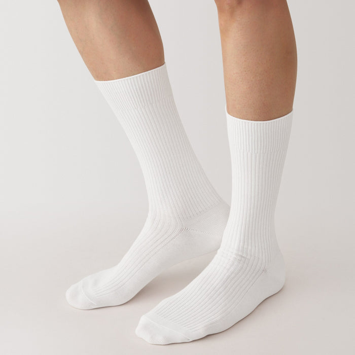 Muji Right Angle Ribbed Sokker Dame Sort | OE5Y4L42C