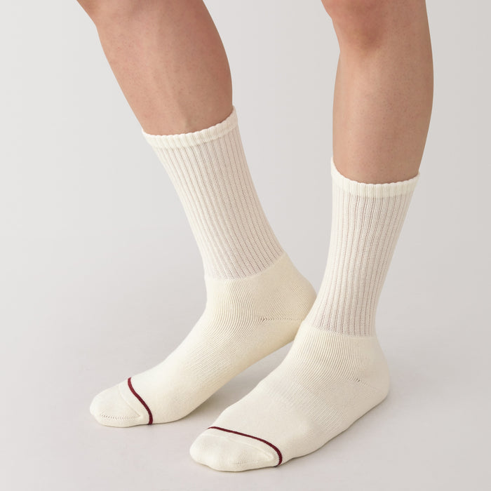 Muji Right Angle Warm Cotton Blend Thick Crew Sokker Herre Hvide | FF2P6Y43J