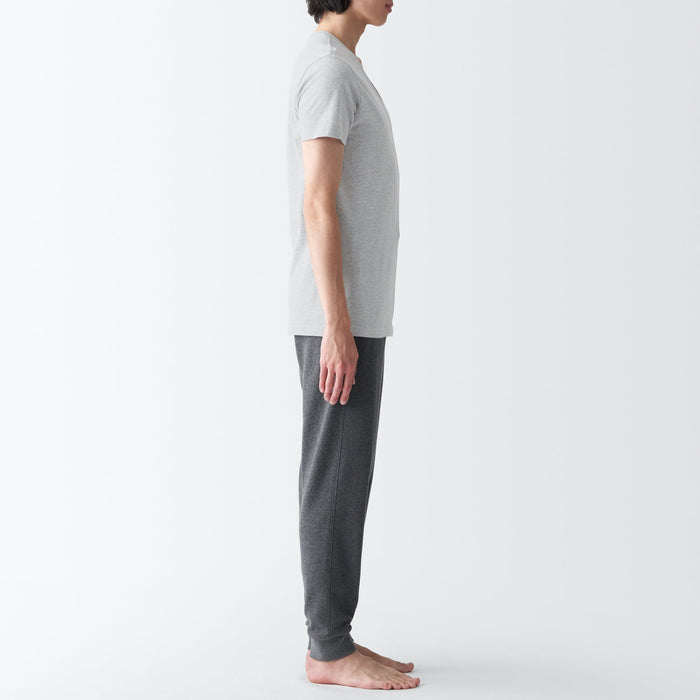 Muji Side Seamless Jersey V Neck Short Sleeve T Shirts Herre Grå | GJ9V3I15P