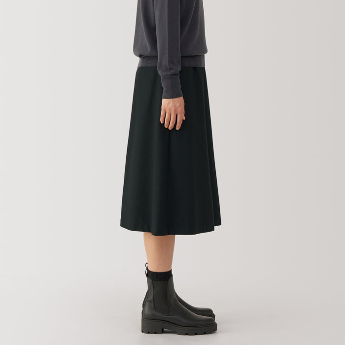 Muji Stretch Brushed Flared Nederdel Dame Sort | YD3U3V58H