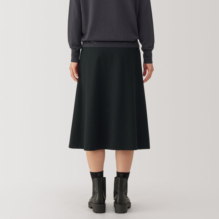 Muji Stretch Brushed Flared Nederdel Dame Sort | YD3U3V58H