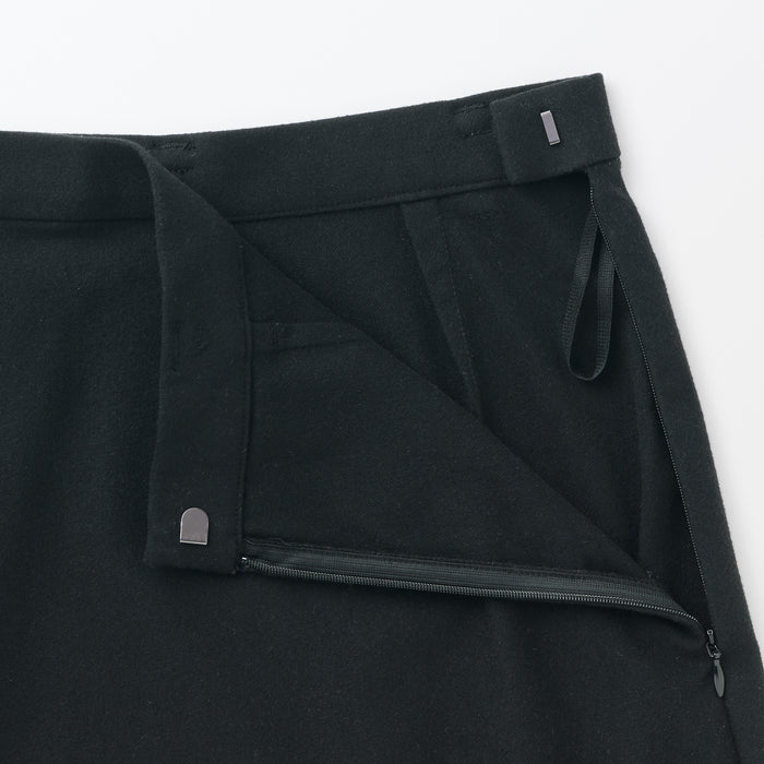 Muji Stretch Brushed Flared Nederdel Dame Sort | YD3U3V58H