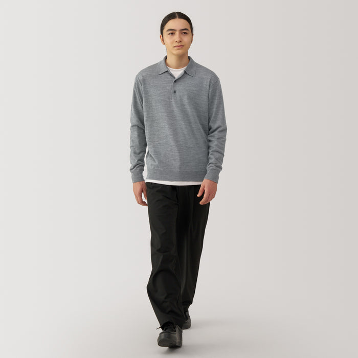 Muji Washable High-Gauge Poloshirt Herre Grå | SV6Z5N26A