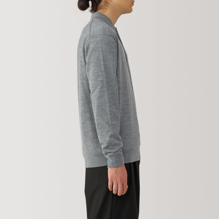 Muji Washable High-Gauge Poloshirt Herre Grå | SV6Z5N26A