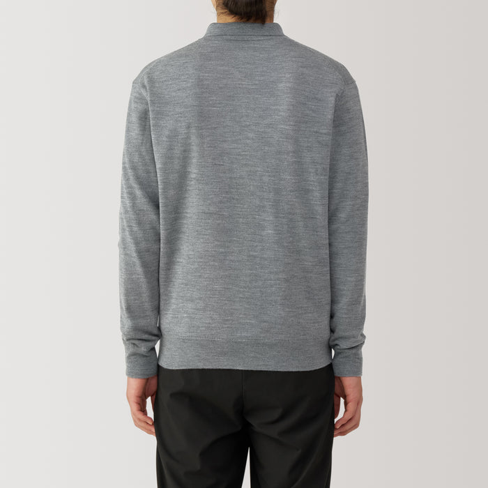 Muji Washable High-Gauge Poloshirt Herre Grå | SV6Z5N26A