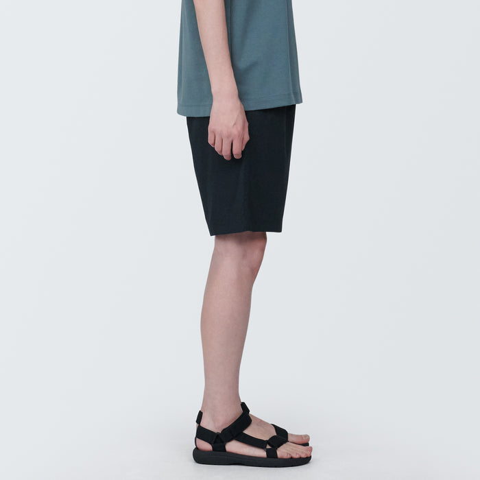 Muji Washed Broad Easy Shorts Herre Sort | GC9N1K23H