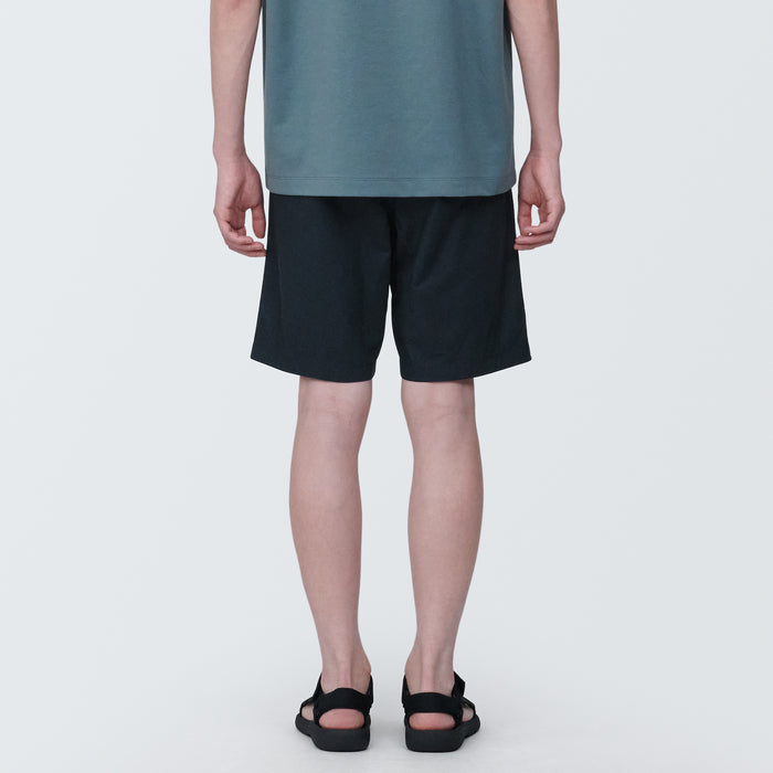 Muji Washed Broad Easy Shorts Herre Sort | GC9N1K23H