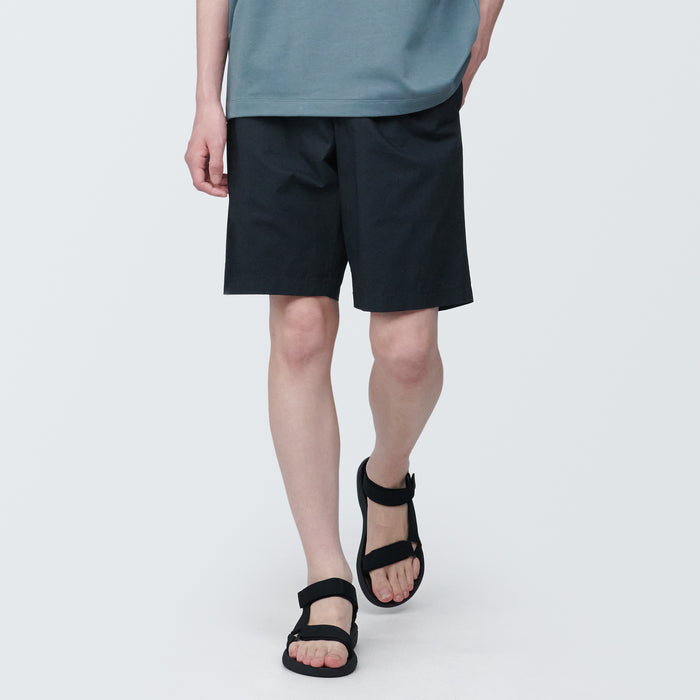 Muji Washed Broad Easy Shorts Herre Sort | GC9N1K23H