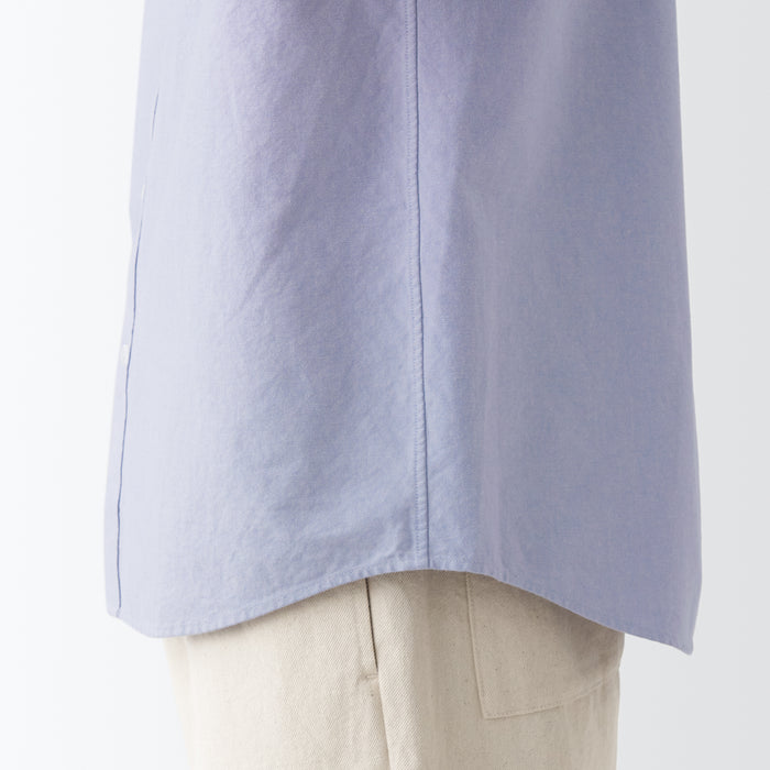 Muji Washed Oxford Button Down Short Sleeve Skjorte Herre Lilla | SU6O1M02O