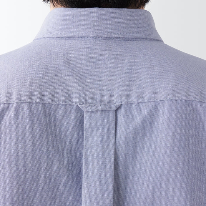 Muji Washed Oxford Button Down Short Sleeve Skjorte Herre Lilla | SU6O1M02O