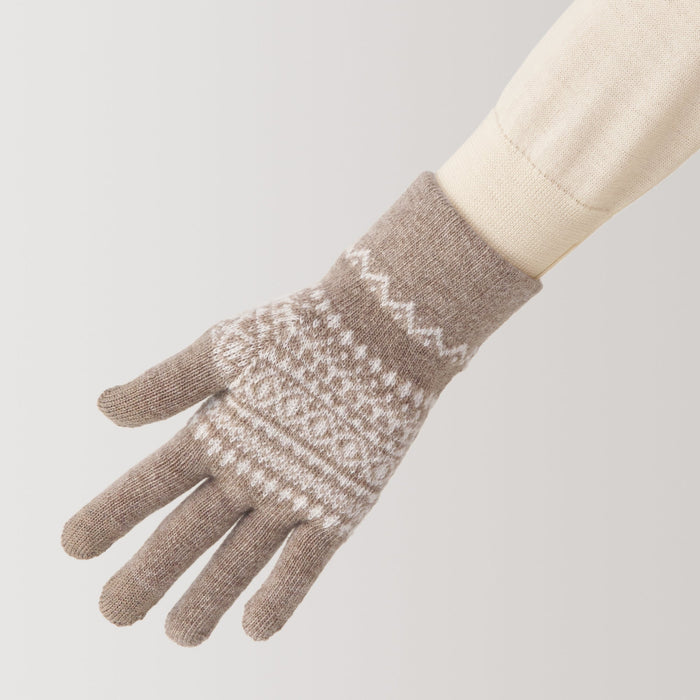 Muji Wool Blend Patterned Touchscreen Handsker Dame Grå | DB8C7P35C