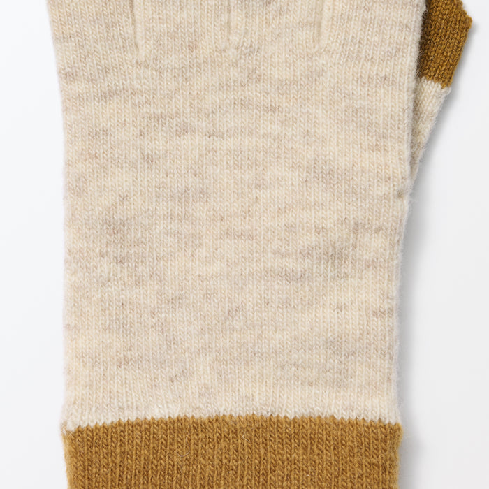 Muji Wool Blend Touchscreen Bicolor Handsker Dame Beige | KG6H5U21O