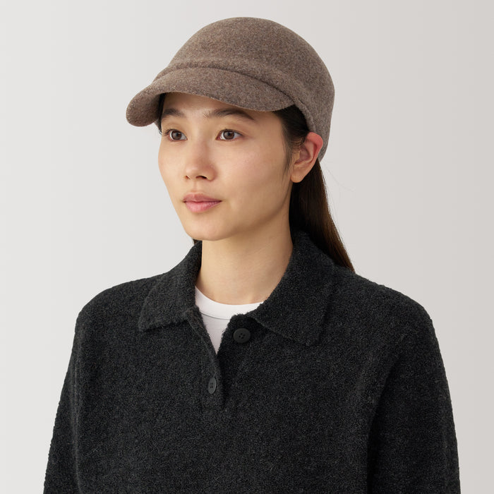 Muji Wool Kasketter Dame Brune | XB6N5T97Y